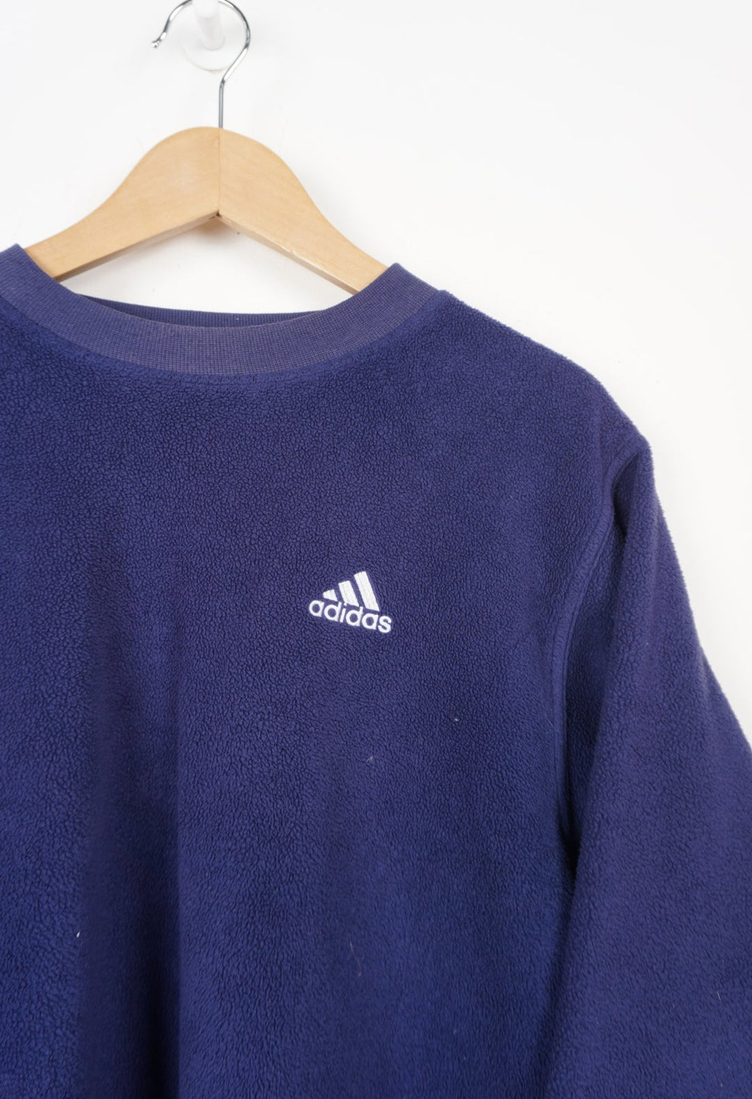 Blue Adidas sweatshirt fleece sweatshirt with embroidered logo on the chest