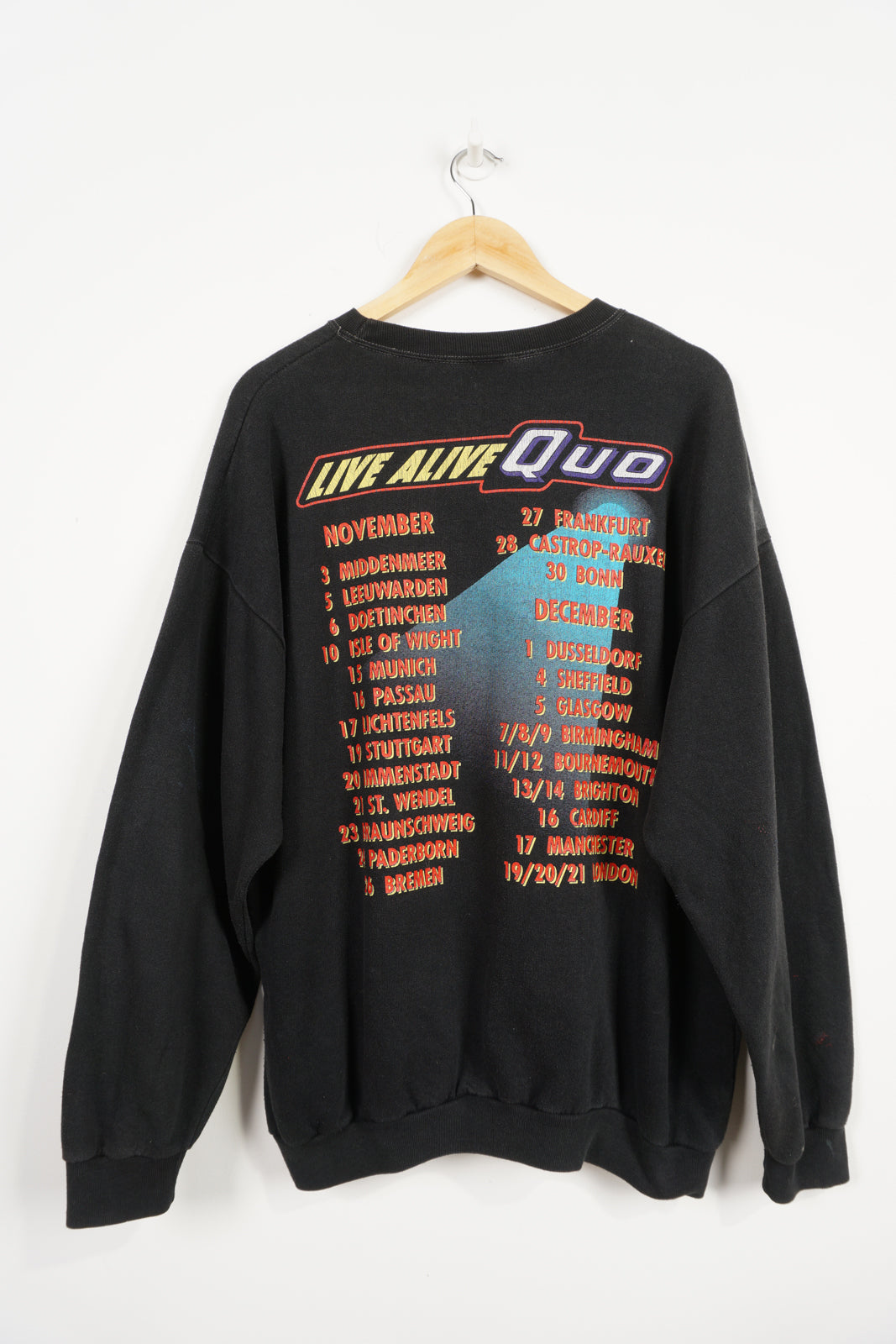 Vintage 1992 Satus Quo band graphic sweatshirt 