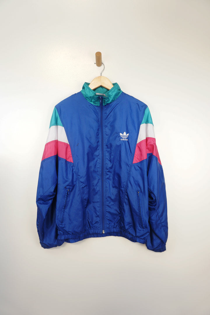 Vintage Adidas Blue Pink And White Tracksuit Top