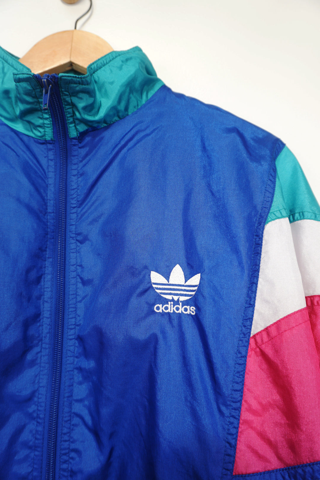 Vintage Adidas Blue Pink And White Tracksuit Top