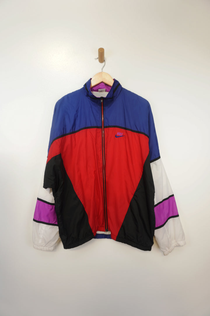 Vintage Nike Purple, Red and White Tracksuit Top