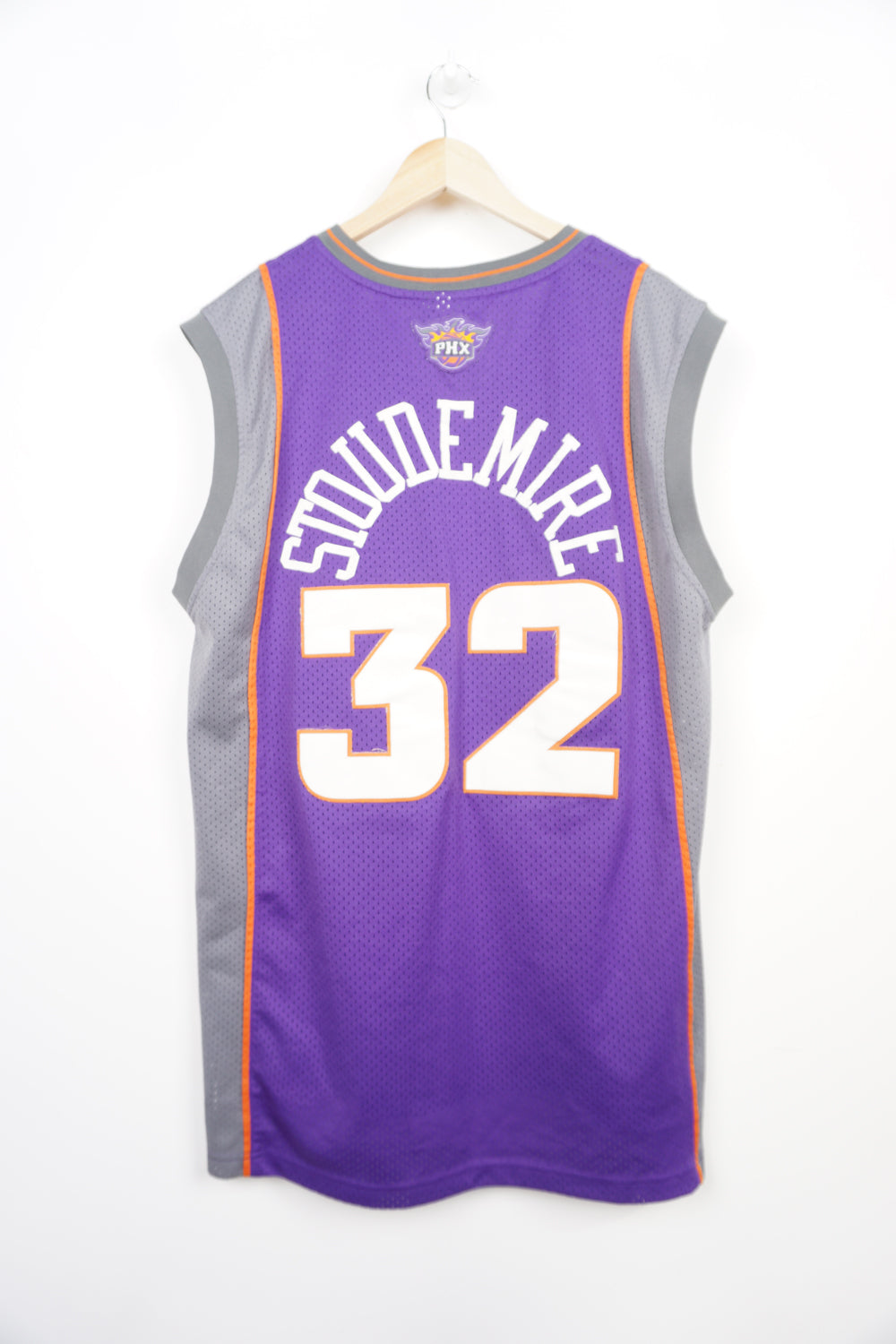 #32 Amare Stoudemire purple Pheonix Suns NBA / Reebok jersey with embroidered lettering