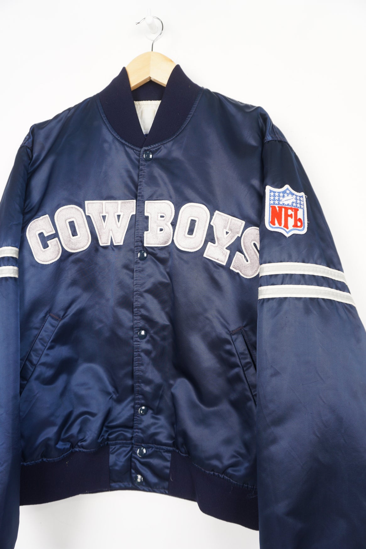 Vintage STARTER NFL Dallas Cowboys 80’s 90’s Satin Jacket Size Large