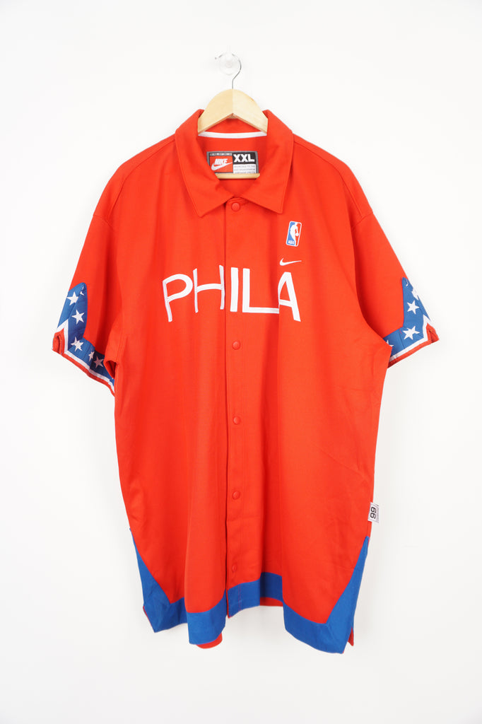 Nike 90s PHILADELPHIA 76ERS Retro Warm-Up Shirt Jacket Embroidery Basketball  NBA