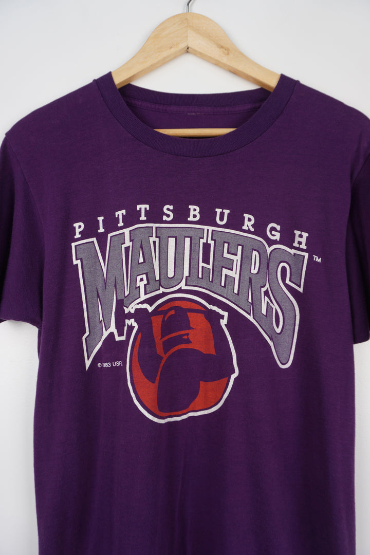 Pittsburgh Maulers Football Graphic Purple T-Shirt