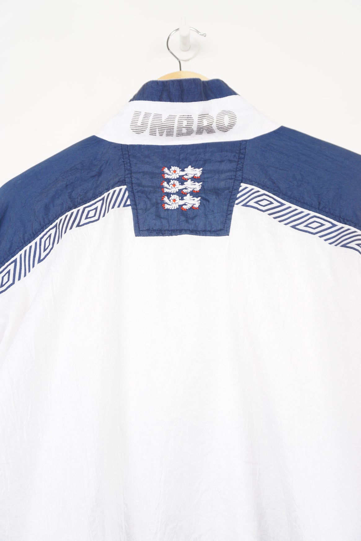 Vintage red, blue and white 1990-92 Umbro x England full tracksuit with embroidered badge details