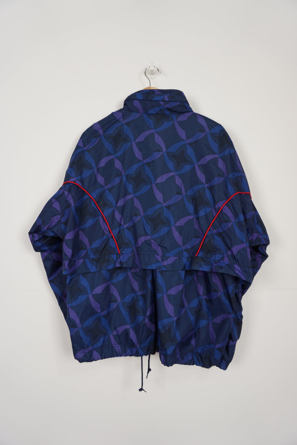 Vintage blue patterned lightweight Street Soccer Puma zip through jacket with embroidered logo