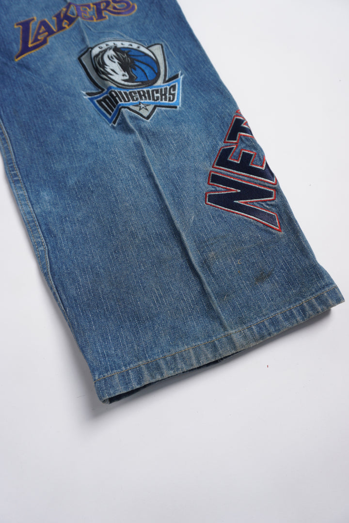 Vintage UNK NBA embroidered straight leg jeans 