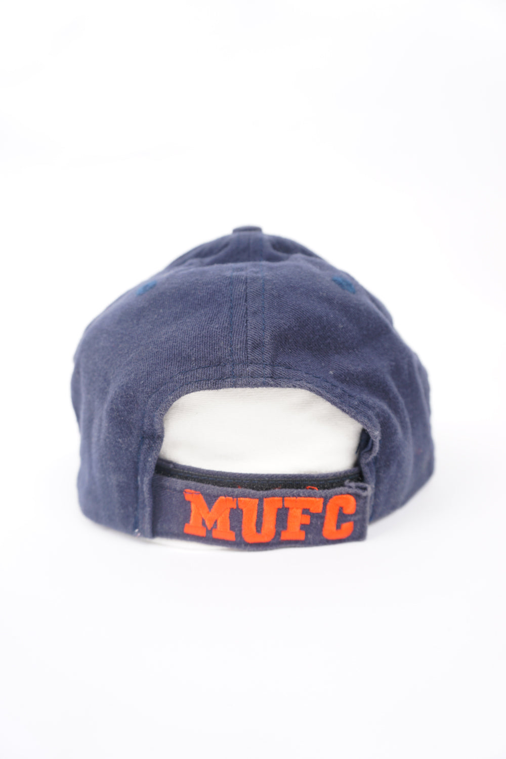 Navy blue Umbro x Manchester United baseball cap with embroidered logos on the front and back