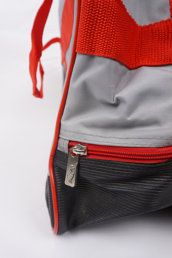 Vintage red and grey Nike spell-out duffle bag \