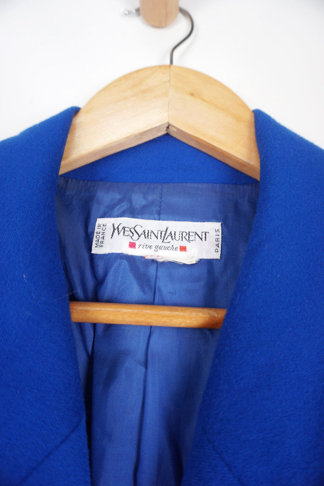 Vintage Yves Saint Laurent blue button up blazer jacket . One of a kind rare jacket with gold button detail