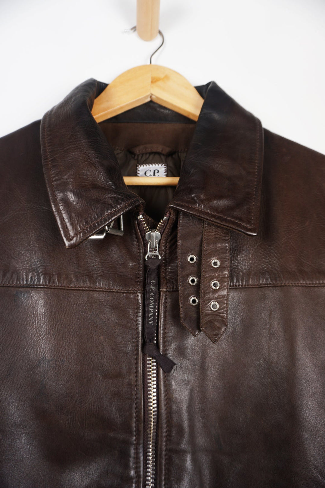 Vintage CP Company Leather Brown Jacket