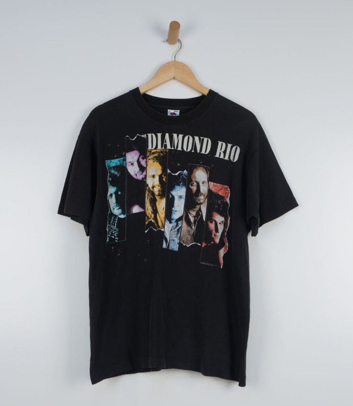 Vintage Diamond Rio 1993 Tour Black Graphic T-shirt