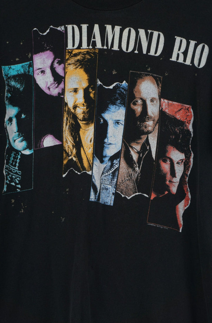 Vintage Diamond Rio 1993 Tour Black Graphic T-shirt