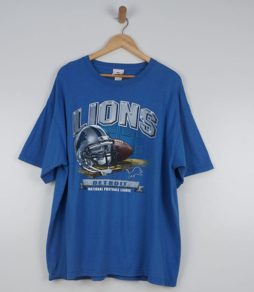 Vintage NFL Detroit Lions Spellout Grey T-Shirt