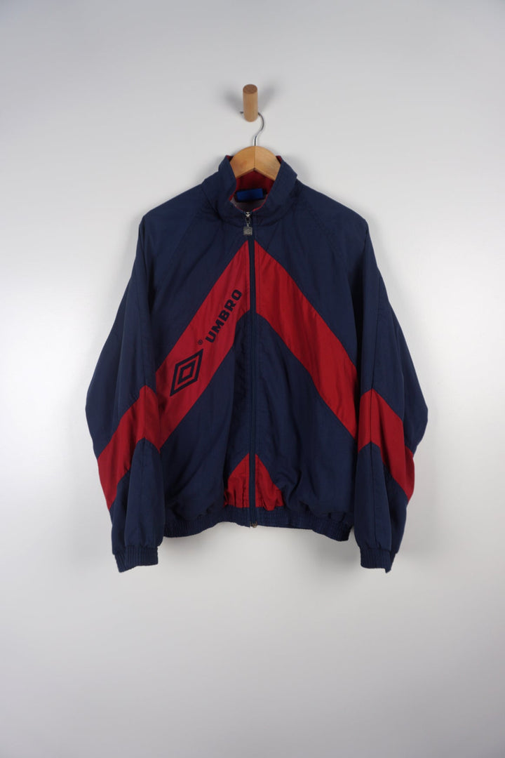 Vintage Umbro Blue and Red Zip Tracksuit Top