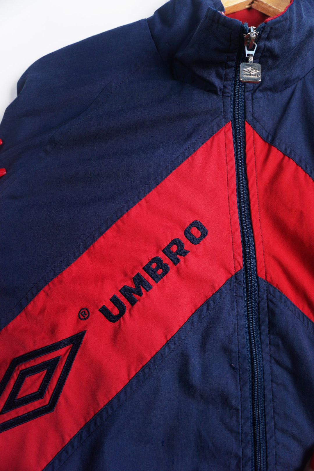 Vintage Umbro Blue and Red Zip Tracksuit Top