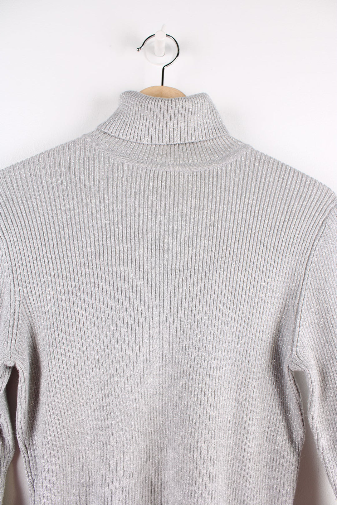 Vintage 90's style silver sparkly turtleneck top