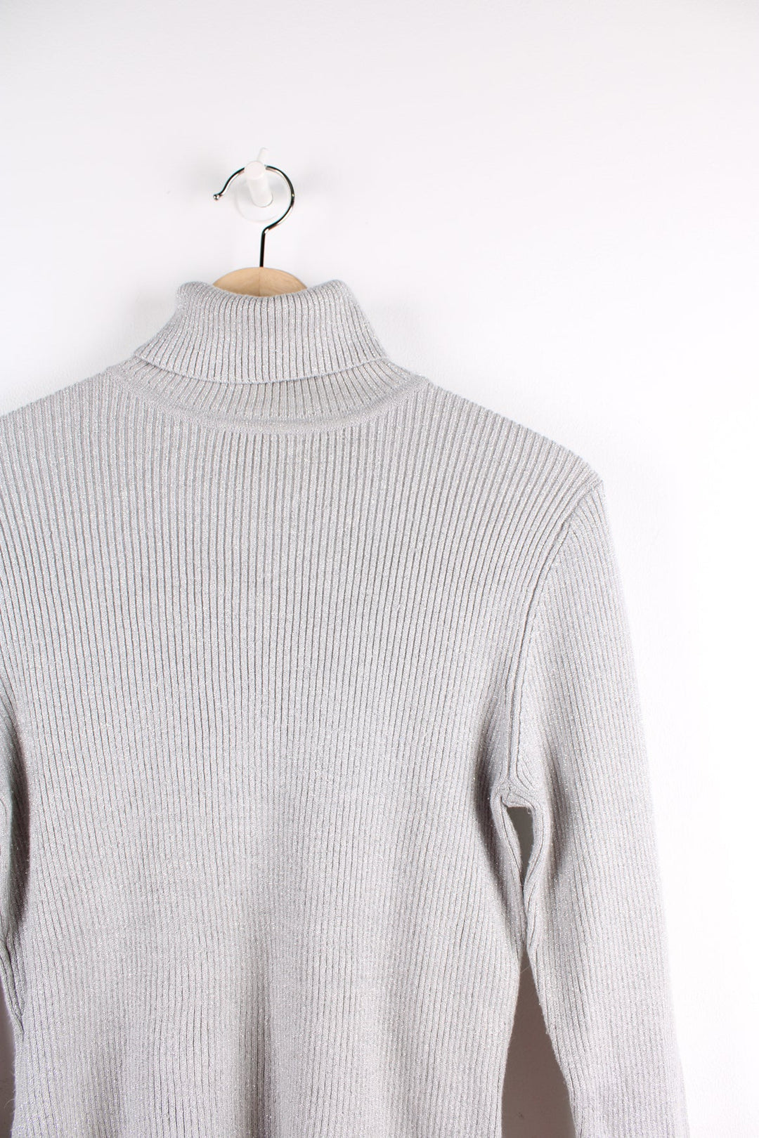 Vintage 90's style silver sparkly turtleneck top